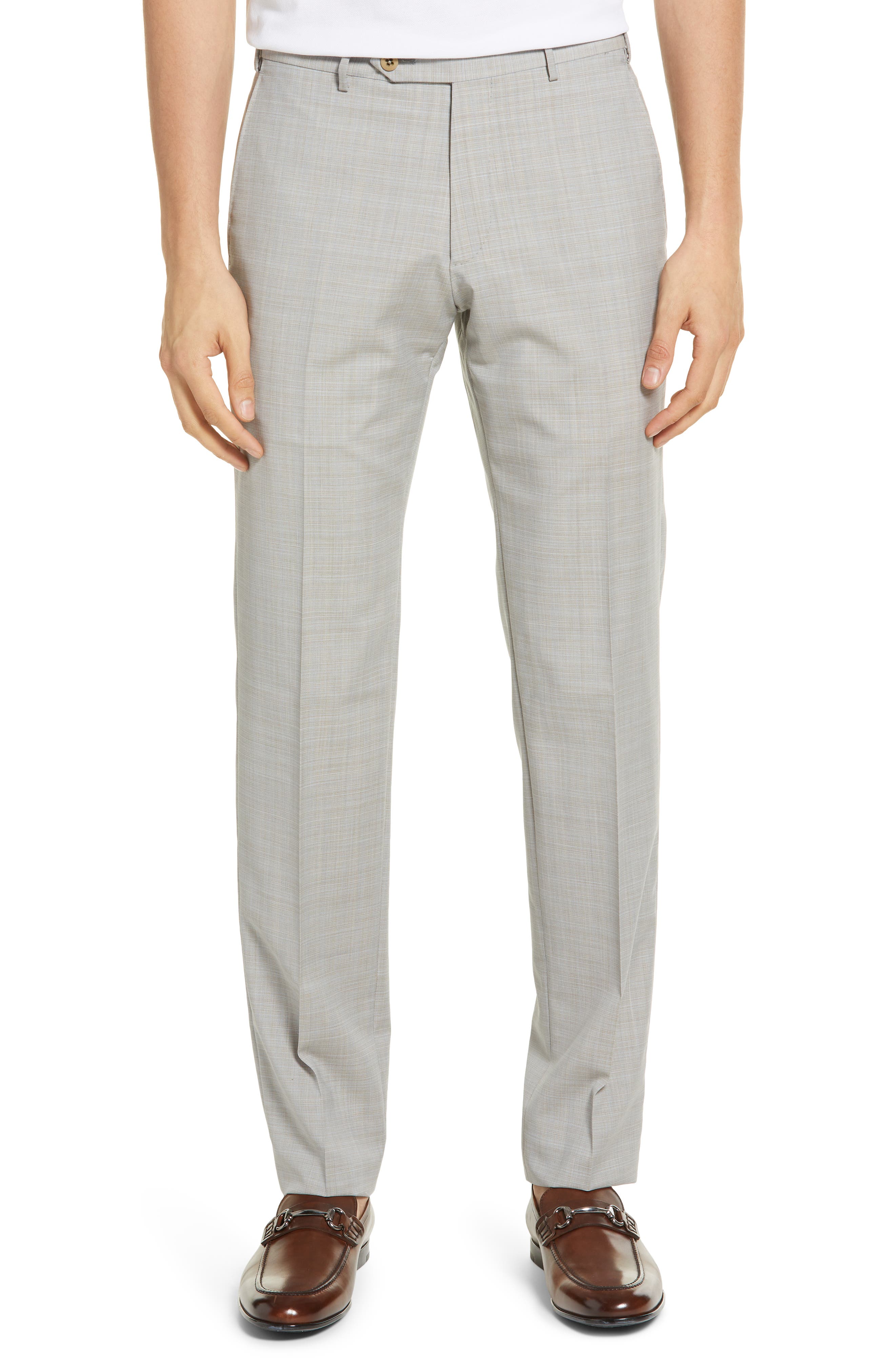 Zanella NWT Dress Pants Size 34 In Solid White 100% Linen Parker