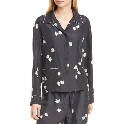 The Marc Jacobs The Pajama Daisy Print Silk Shirt, Black