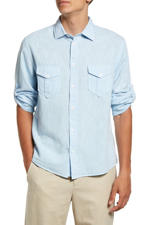Billy Reid Westmoreland Scout Standard Fit Cotton & Linen Button-Up Shirt in Sky Blue