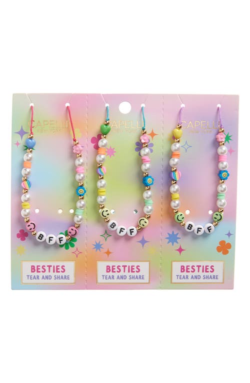 Shop Capelli New York Kids' Assorted 3-pack Bff Beaded Necklaces In White Multi