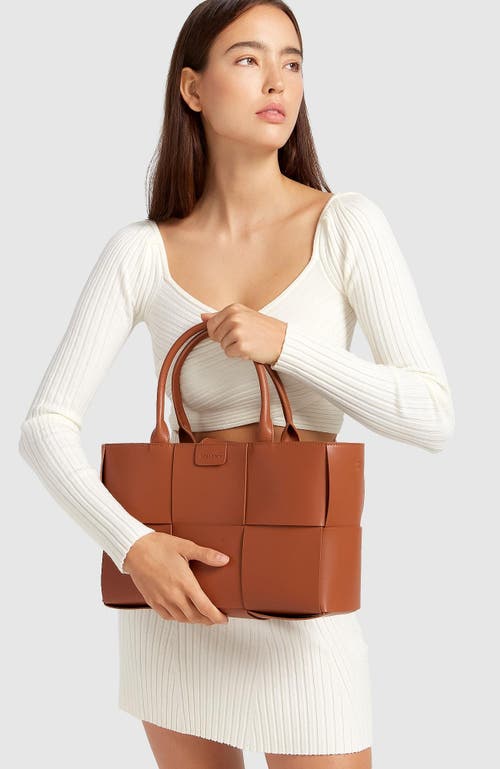 Belle & Bloom Long Way Home Woven Tote In Camel