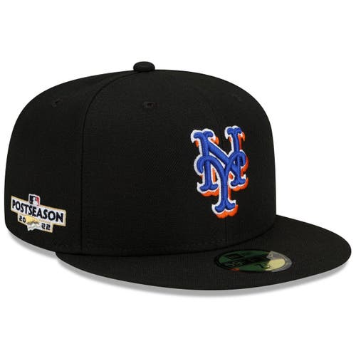 Men's New York Mets New Era Black 2022 Postseason 59FIFTY Fitted Hat