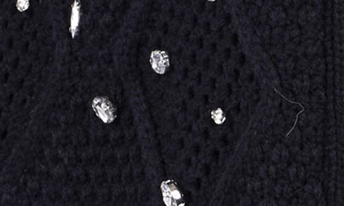 Shop Saachi Scattered Crystal Embellished Cardigan In Black