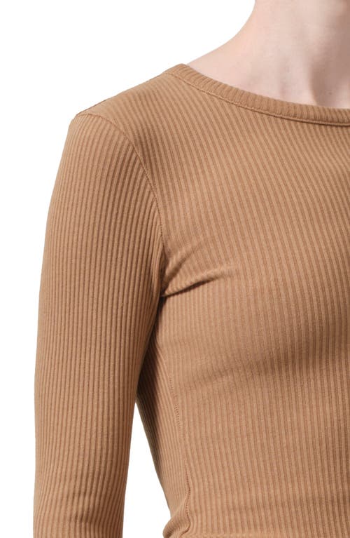 Shop Citizens Of Humanity Bina Rib Crewneck Sweater In Caramel