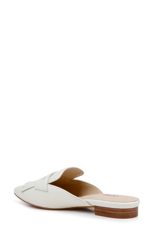 Shop L Agence L'agence Barbe Ii Pointed Toe Kiltie Fringe Loafer Mule In Pearl Leather