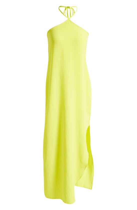Shop Vince Camuto <br />asymmetric Halter Maxi Dress In Lime Breeze