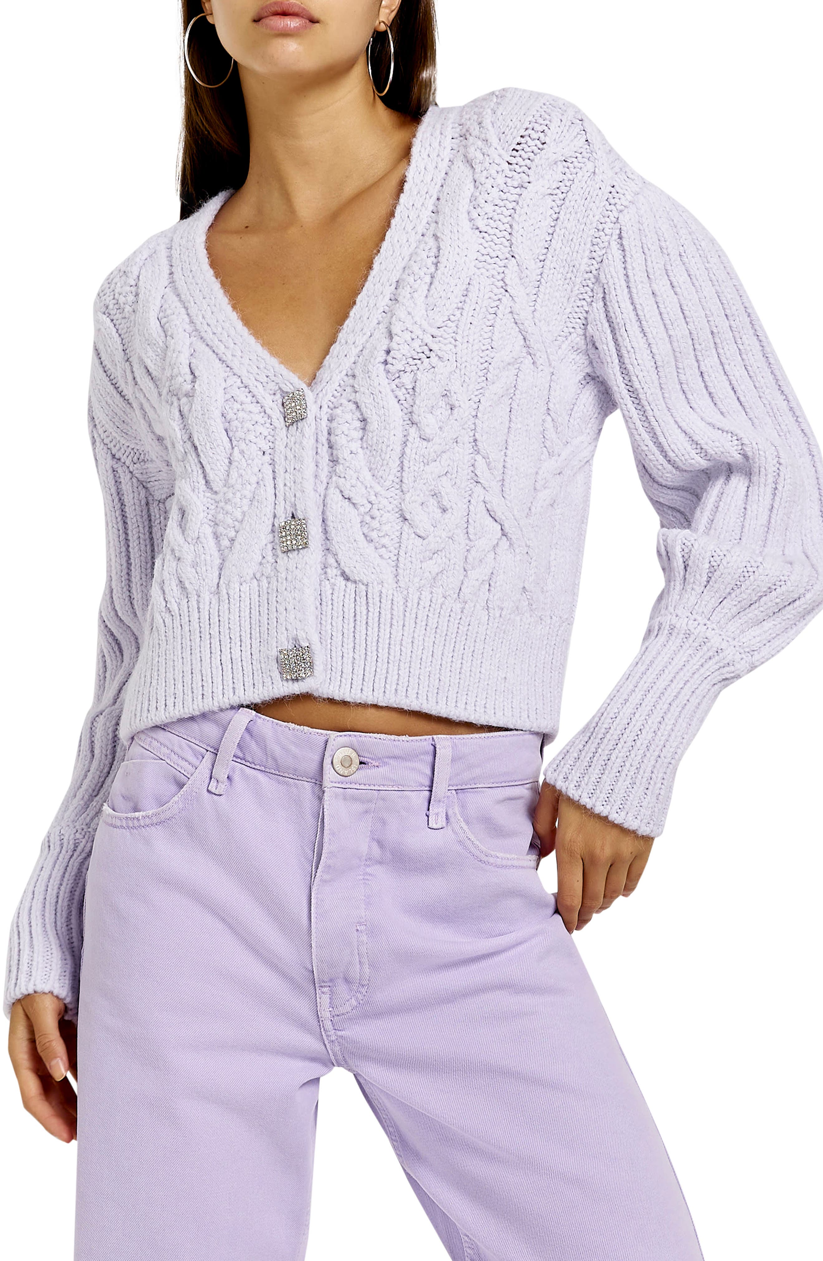 v neck jumper purple