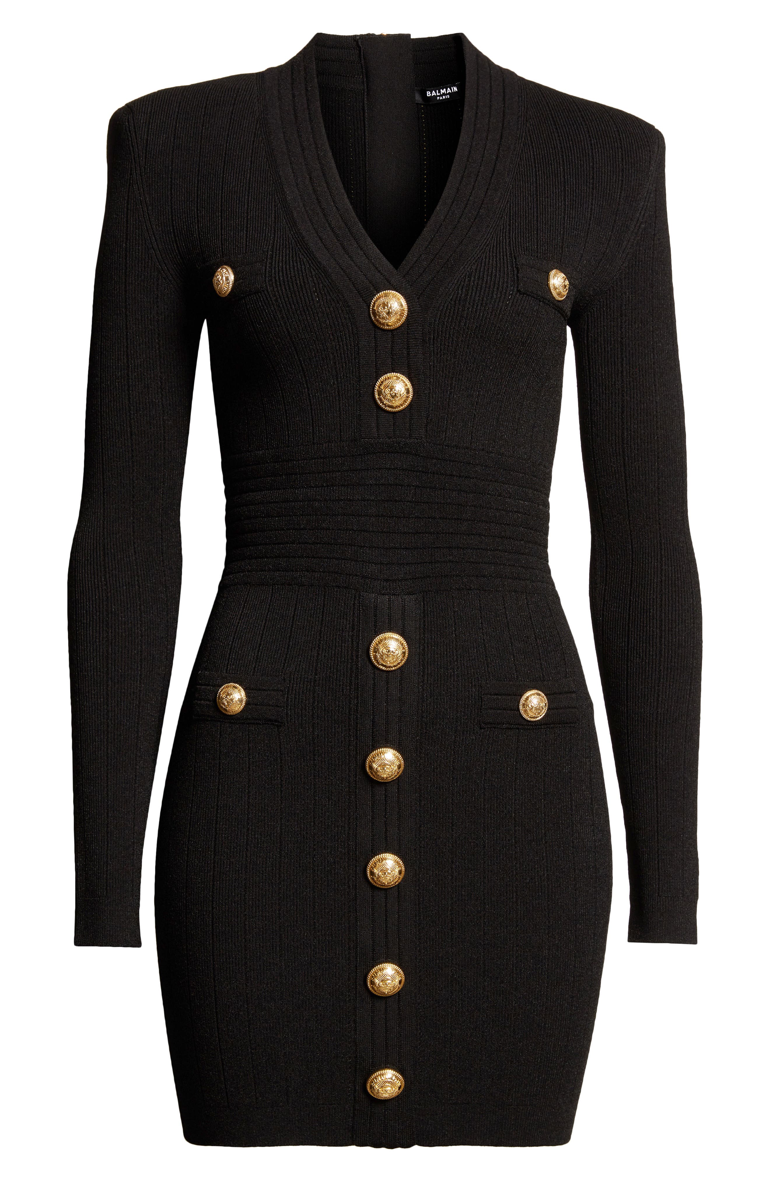 Balmain button-embellished mini dress - Black