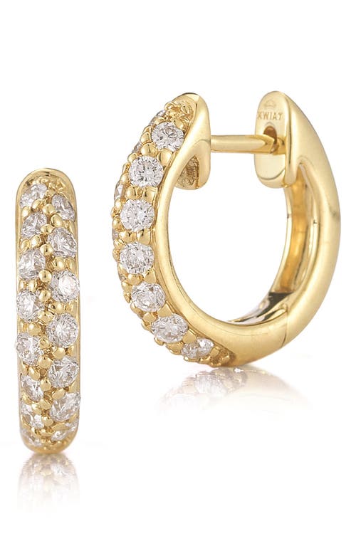 Moonlight Pavé Diamond Hoop Earrings in Yellow Gold