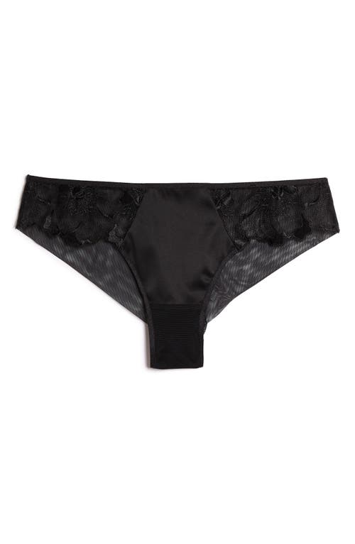 Etam Amaryllis Lace & Satin Hipster Panties In Black