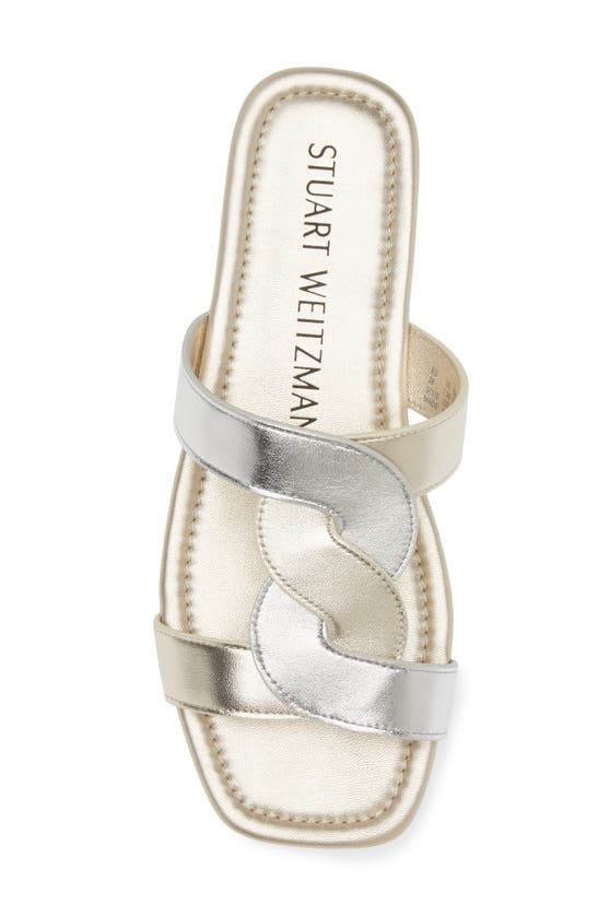 Shop Stuart Weitzman Ibiza Slide Sandal In Silver/ Light Gold