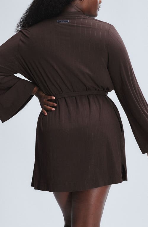 Savage X Fenty Sleek Stitch Robe In Double Espresso Brown