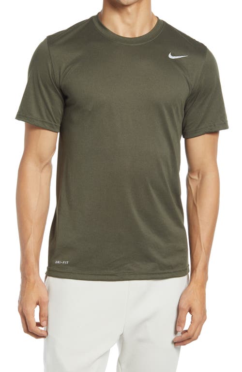 Shop Nike Legend 2.0 Dri-fit Graphic T-shirt In Cargo Khaki/matte Silver