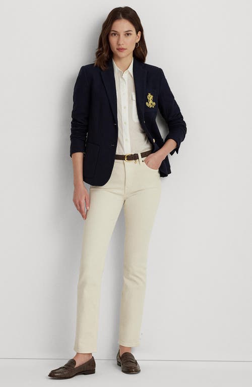 Shop Ralph Lauren Lauren Bullion Jacquard Blazer In Lauren Navy