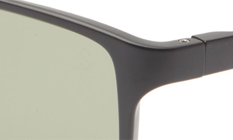 Shop Tag Heuer Boldie 57mm Rectangular Sport Sunglasses In Matte Black / Green Polarized