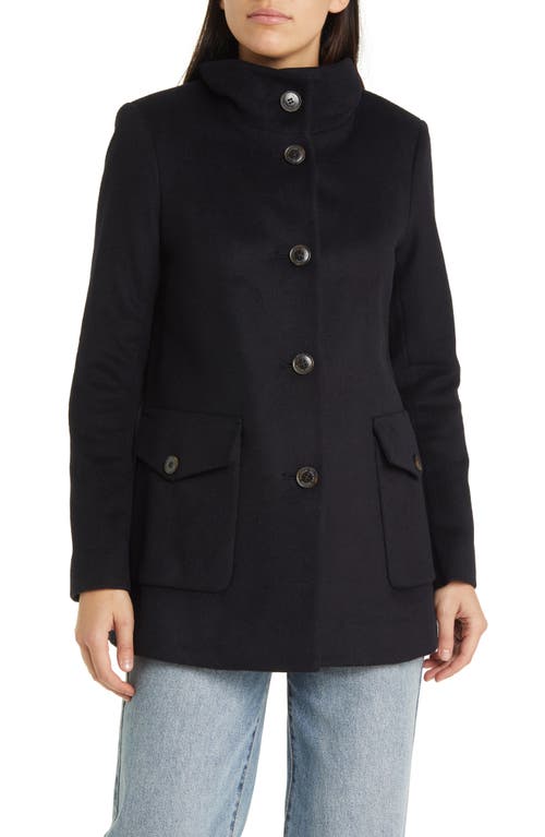 Lauren Ralph Wool Blend Patch Pocket Coat Regal Navy at Nordstrom,