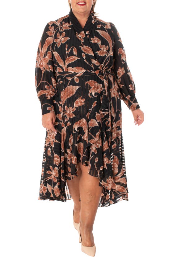 taylor printed chiffon midi dress Women's Taylor Placed Print Crepe Chiffon Midi Dress