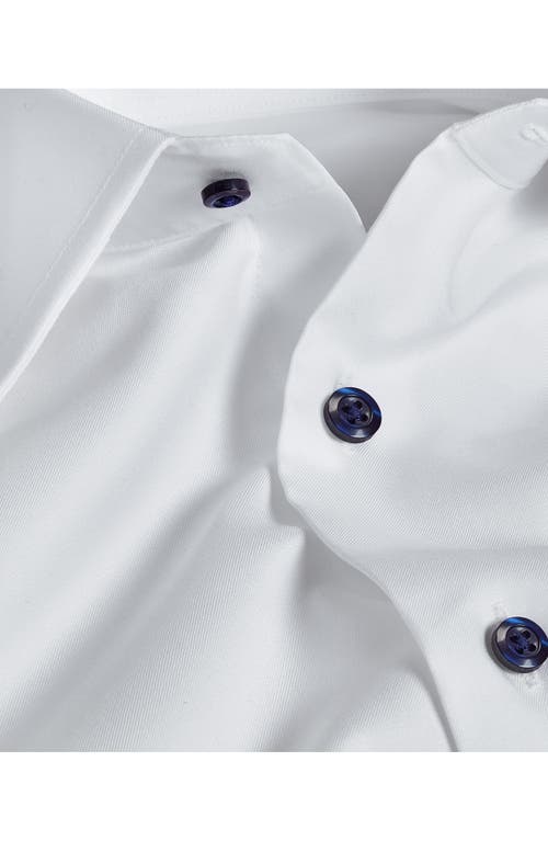 David Donahue Slim Fit Super Fine Twill Dress Shirt In White