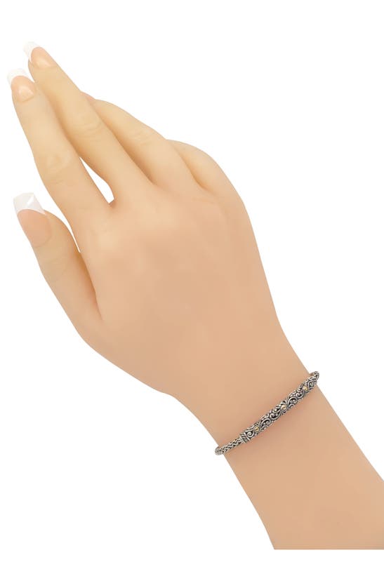 Shop Devata Sterling Silver With 18k Gold Accents Chain Bracelet In Silver Gold