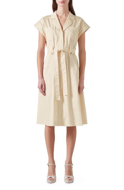 Ivy Utility Belted Cotton A-Line Shirdress