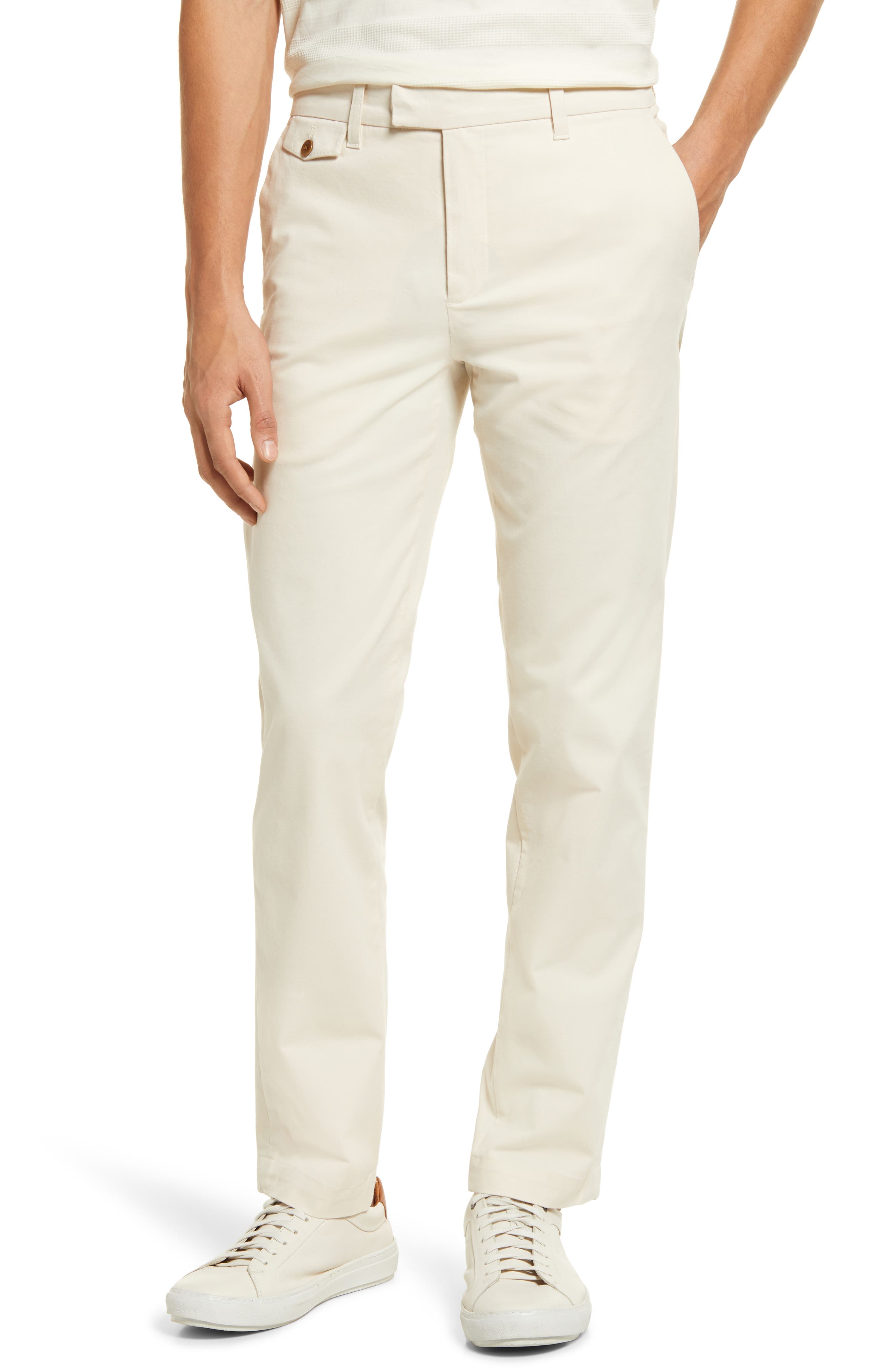 white slim fit chinos