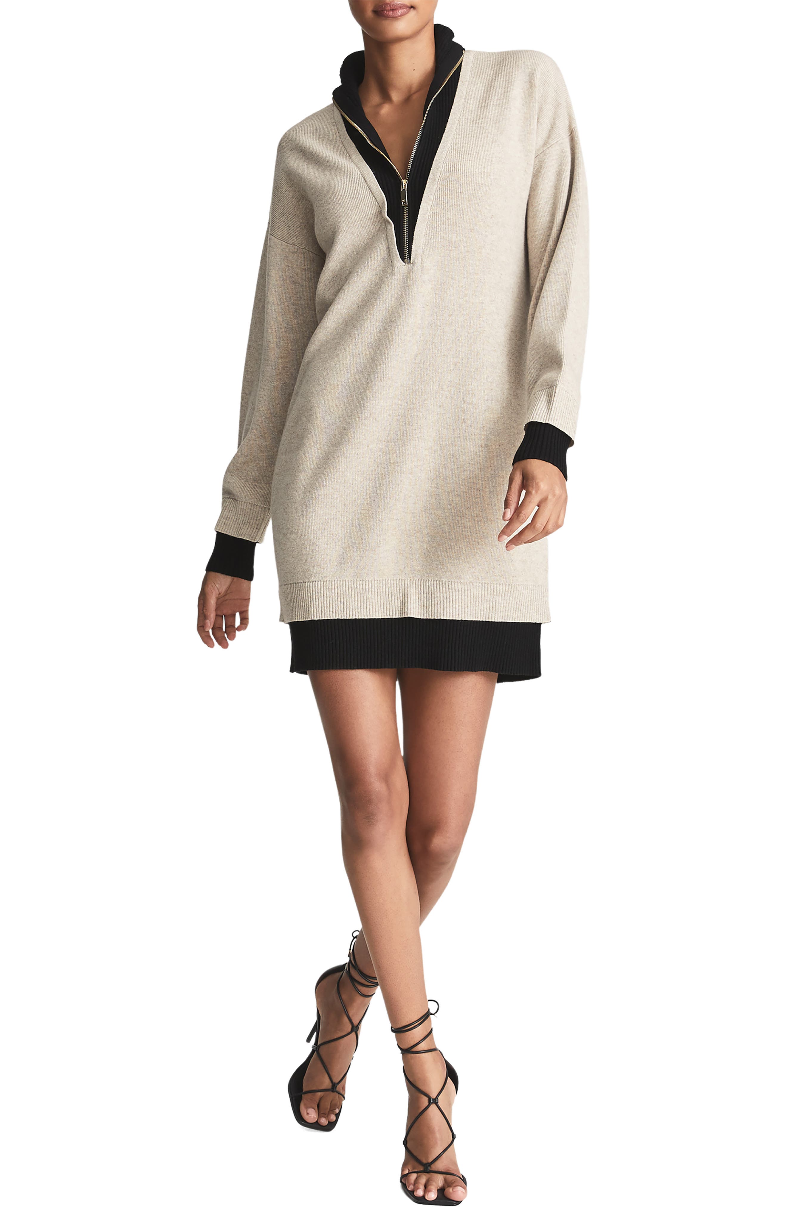 half zip sweater dress