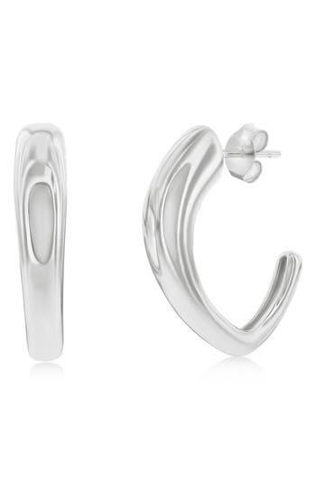 Simona Abstract Hoop Earrings In Silver