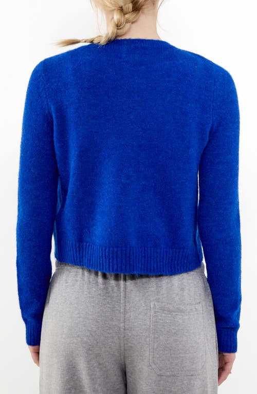 Shop Bdg Urban Outfitters Cozy Crewneck Cardigan In Bright Blue