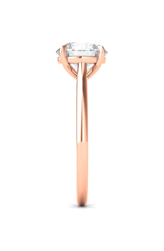 Hautecarat Round Lab Created Diamond 18k Gold Ring In 18k Rose Gold