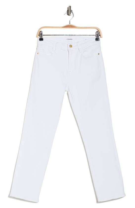 Shop Frame Le High Straight Leg Jeans In Blanc