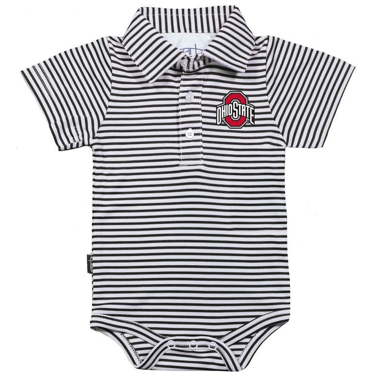 Garb Babies' Infant  Black/white Ohio State Buckeyes Carson Striped Short Sleeve Bodysuit