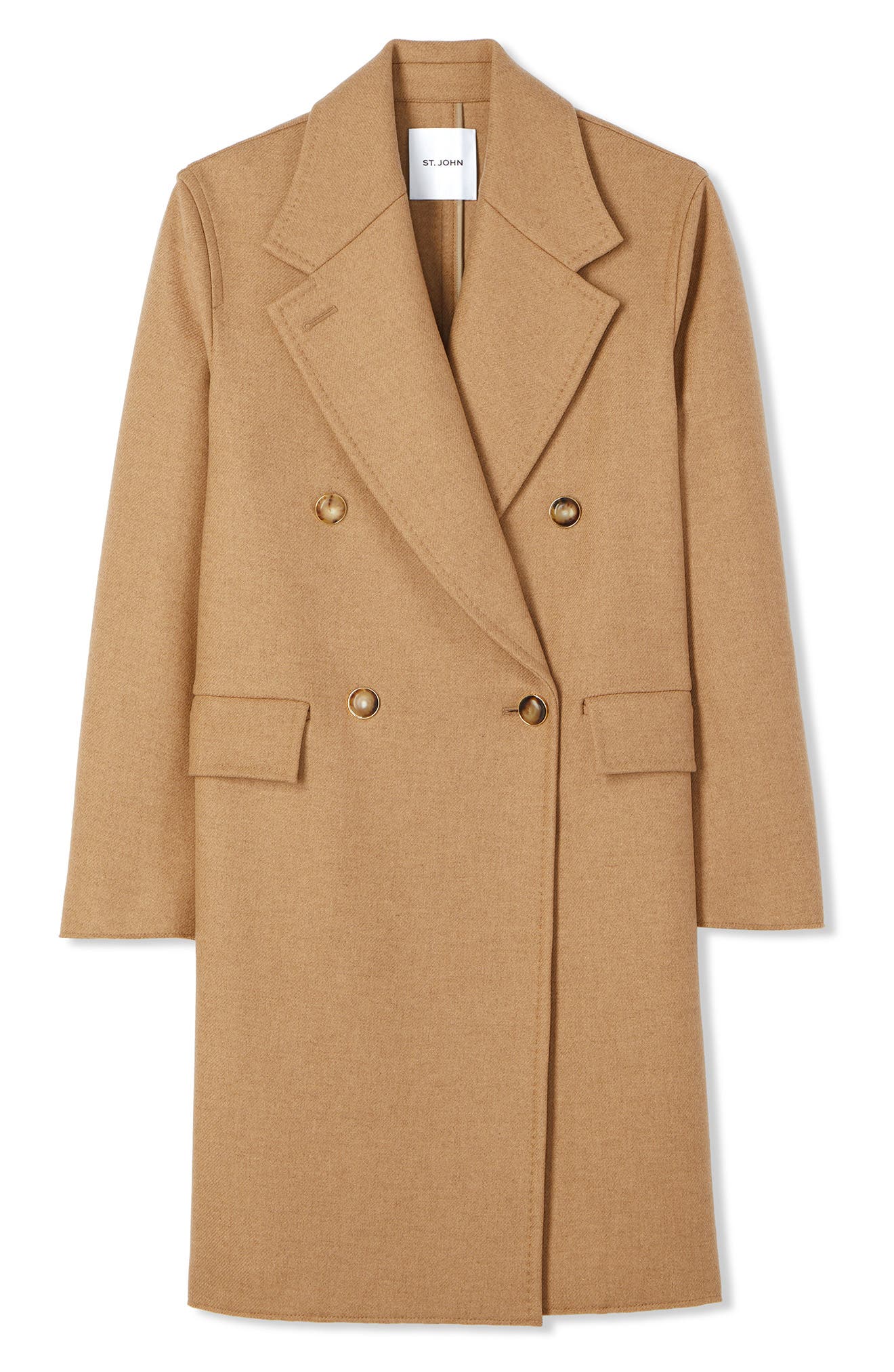 St. John Collection Double Face Wool & Cashmere Coat in Camel