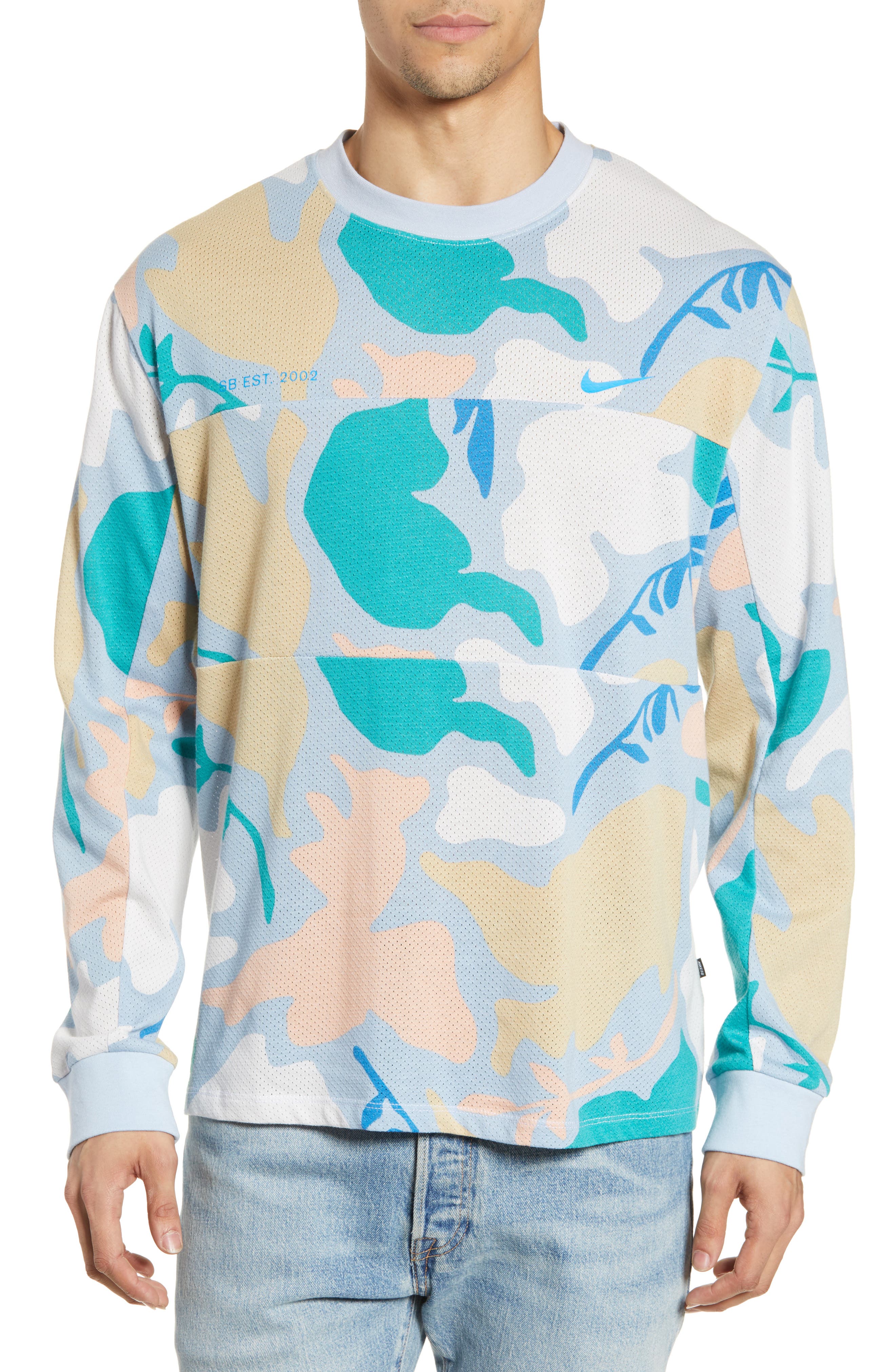 Nike Sb Long Sleeve Mesh Dri-Fit Performance T-Shirt