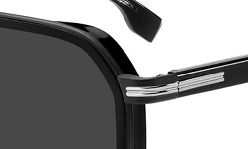 Shop Hugo Boss Boss 55mm Rectangular Sunglasses In Black/grey