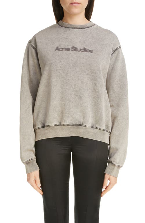 Acne Studios Franziska Blurred Logo Graphic Sweatshirt Faded Grey at Nordstrom,