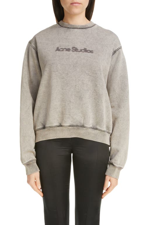 Franziska Blurred Logo Graphic Sweatshirt in Faded Grey