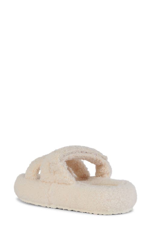 Shop Azalea Wang Honor Faux Shearling Platform Slide Sandal In White