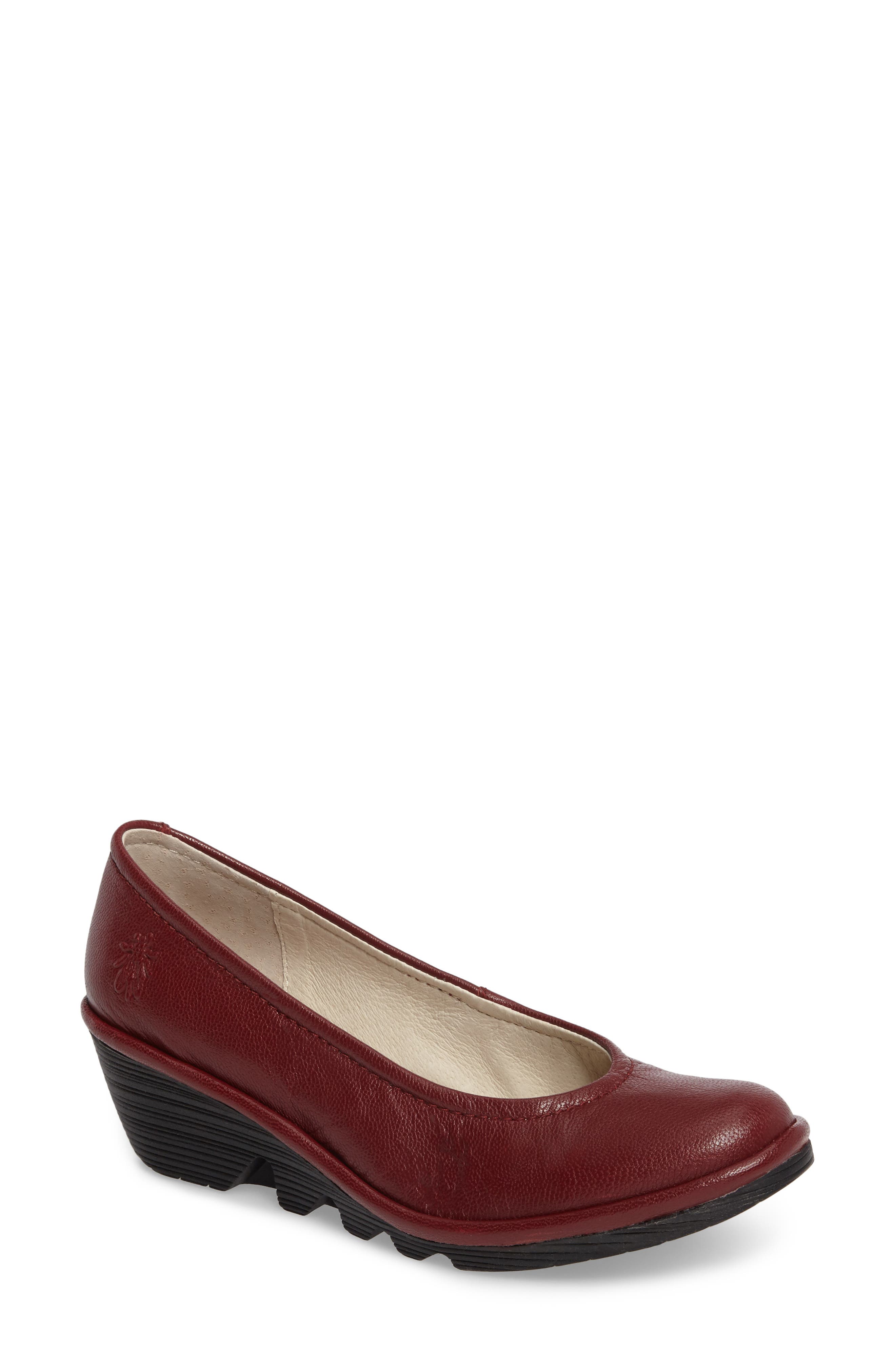 Fly London Mid Wedge Pump - Red