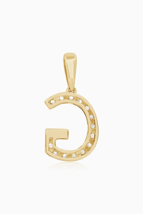 Oradina 14k Gold Luxe Letter Diamond Initial Pendant Charm In Yellow Gold - G