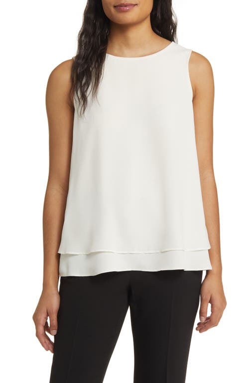 Anne Klein Double Layer Sleeveless Top White at Nordstrom,