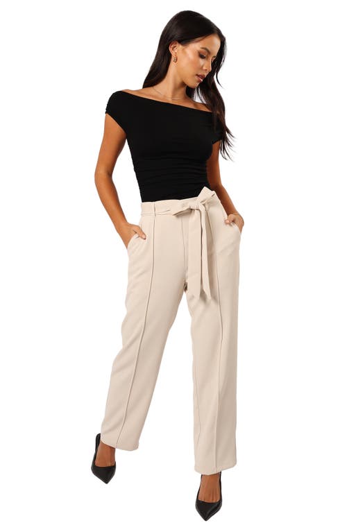 Petal And Pup Petal & Pup Averie Tie Waist Straight Leg Pants In Neutral