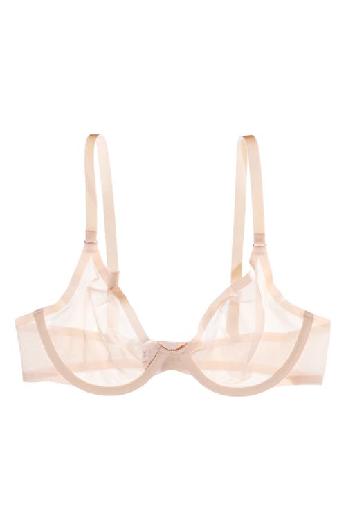 Cuup The Plunge Mesh Bra In Blush