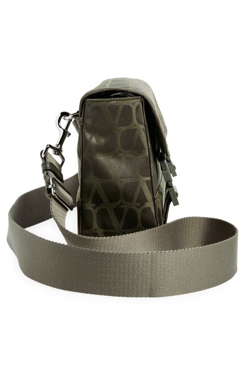 Shop Valentino Garavani Vlogo Toile Iconographe Messenger Bag In Army Green