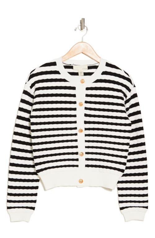 By Design Tinsley Stripe Cardigan In Black/gardenia