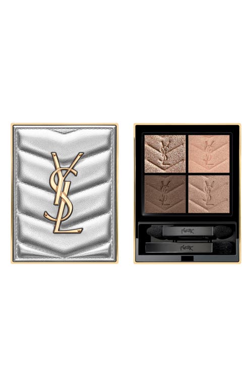 Saint Laurent Yves Silver Couture Mini Clutch Luxury Eyeshadow Palette In 100