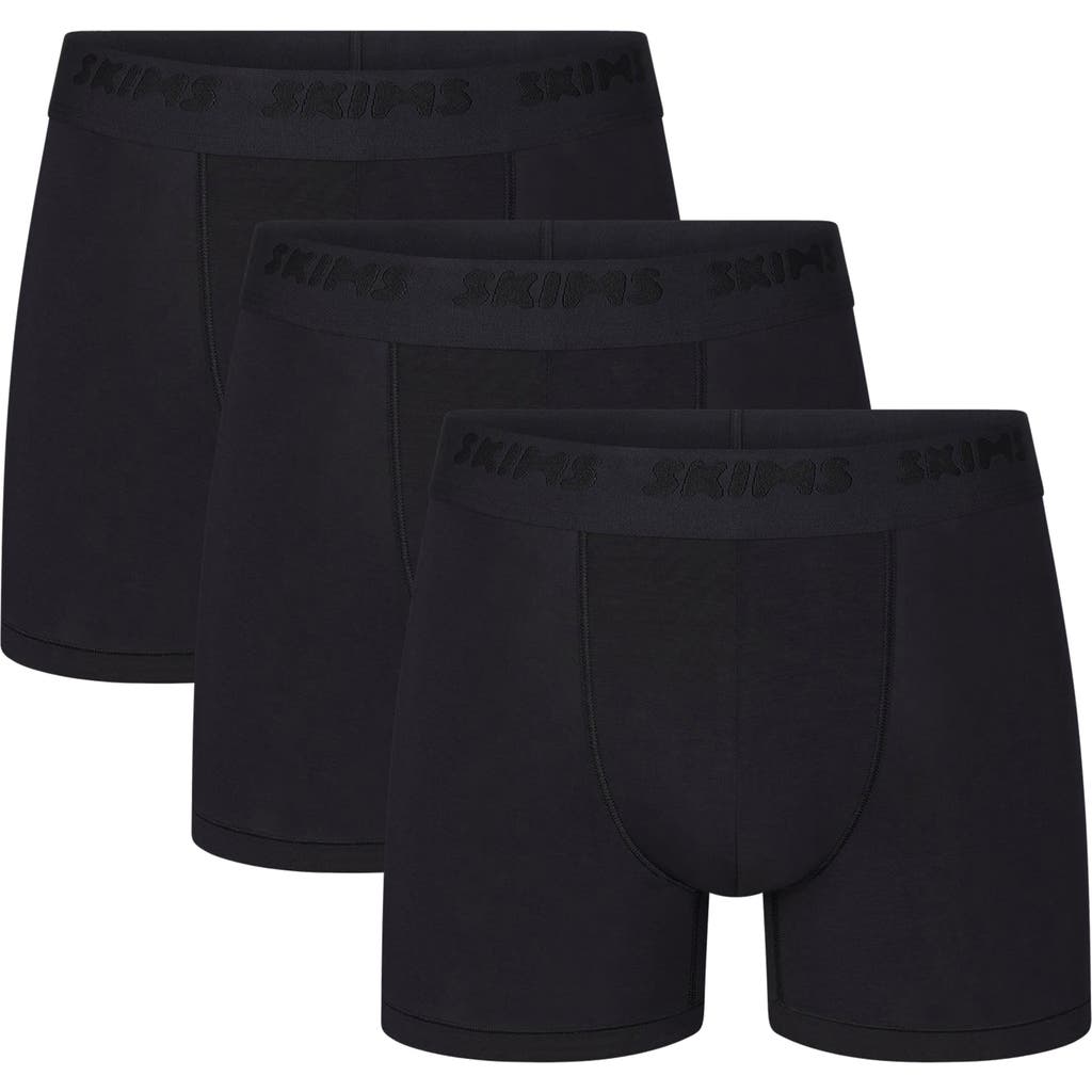 Skims 3-pack 3-inch Stretch Modal Boxer Briefs In Obsidian