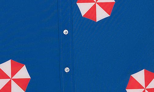 Mavrans Tailored Fit Umbrella Waterproof Short Sleeve Performance Button-up Shirt In Blue