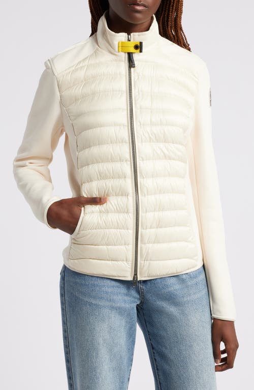 Shop Parajumpers Olivia Waterproof Mixed Media 750 Fill Power Down Jacket In Moonbeam