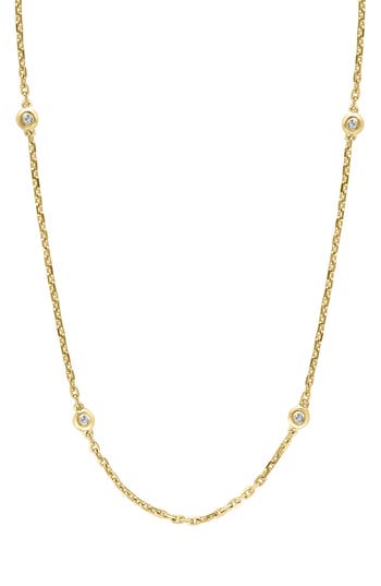 Effy Sterling Silver Diamond Station Necklace In Yellow Gold