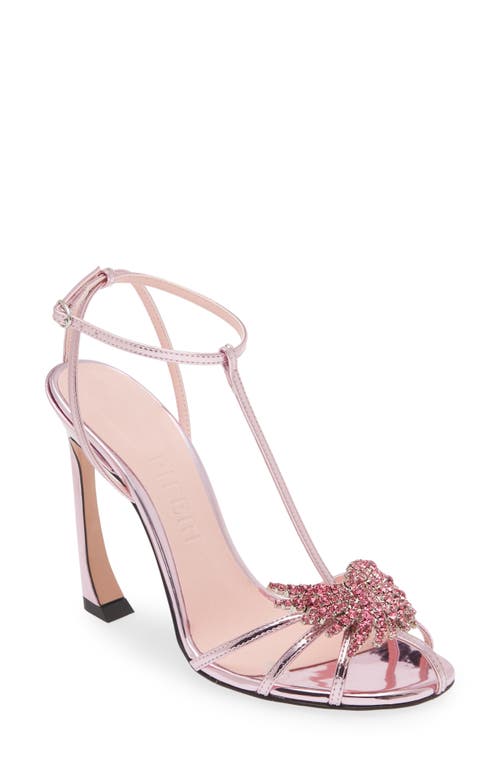 PIFERI Maggio Embellished T-Strap Sandal in Pink